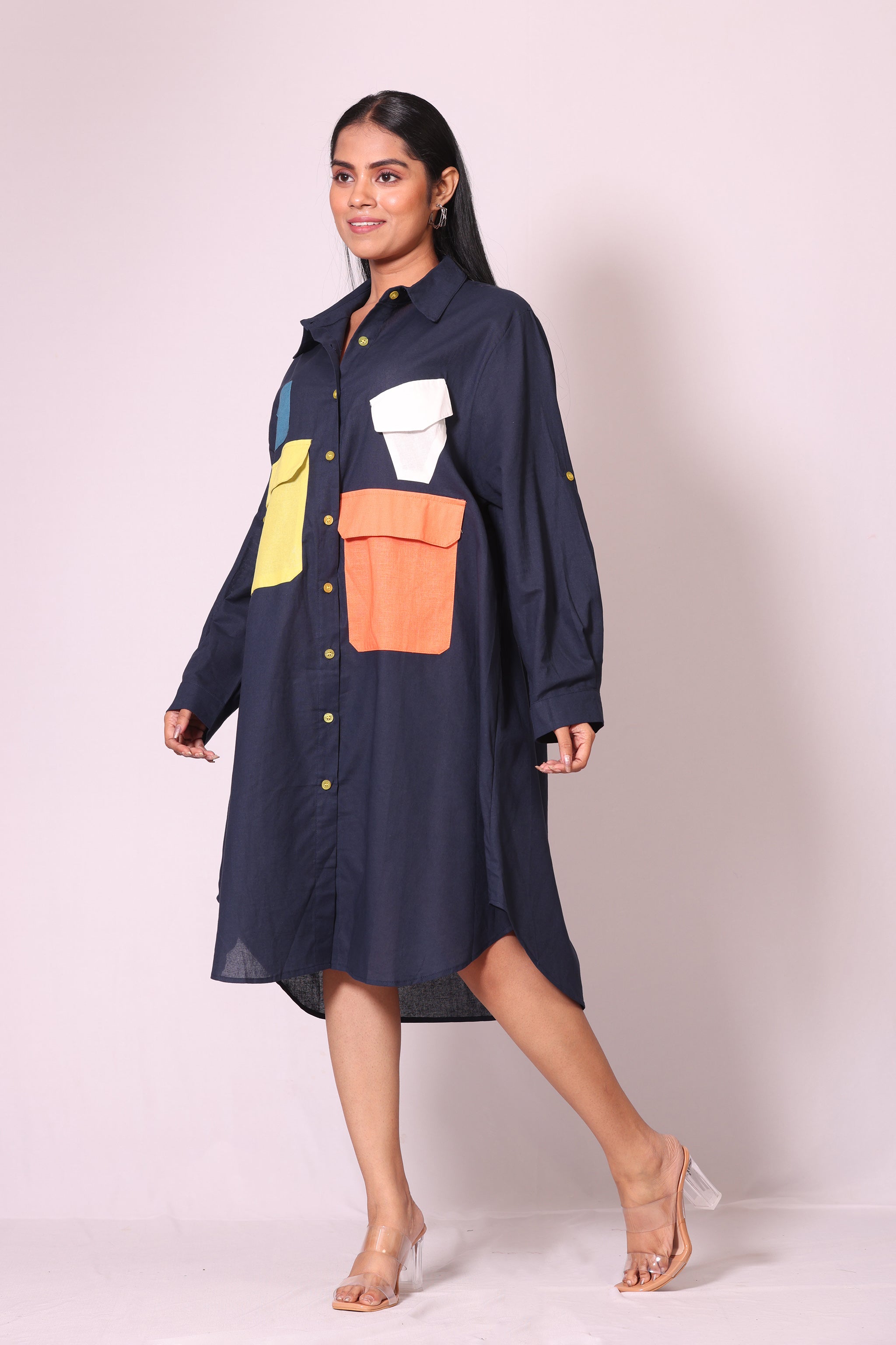 Patchwork Pocket Dress