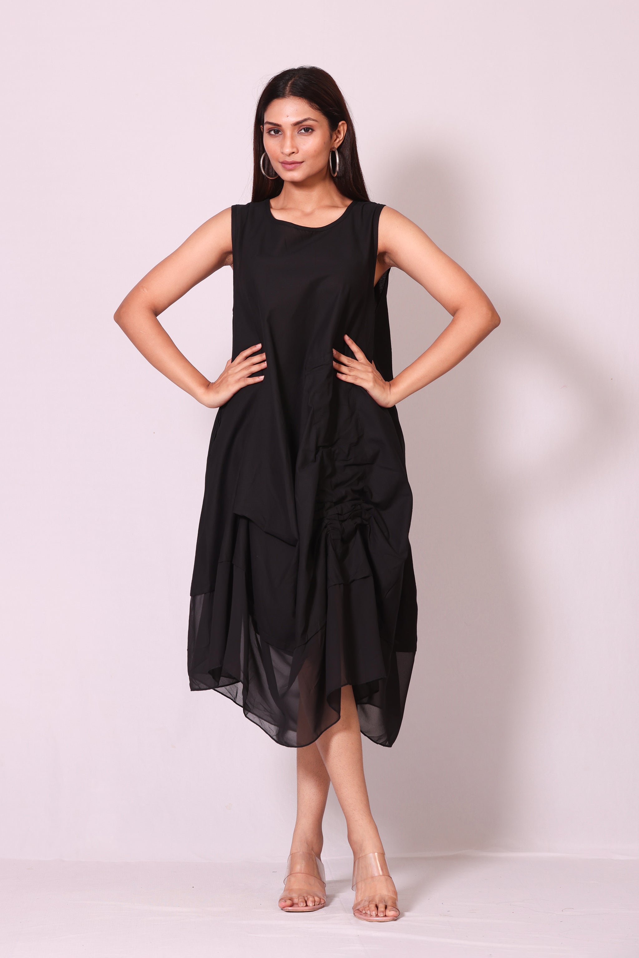 Gathered Drape Dress