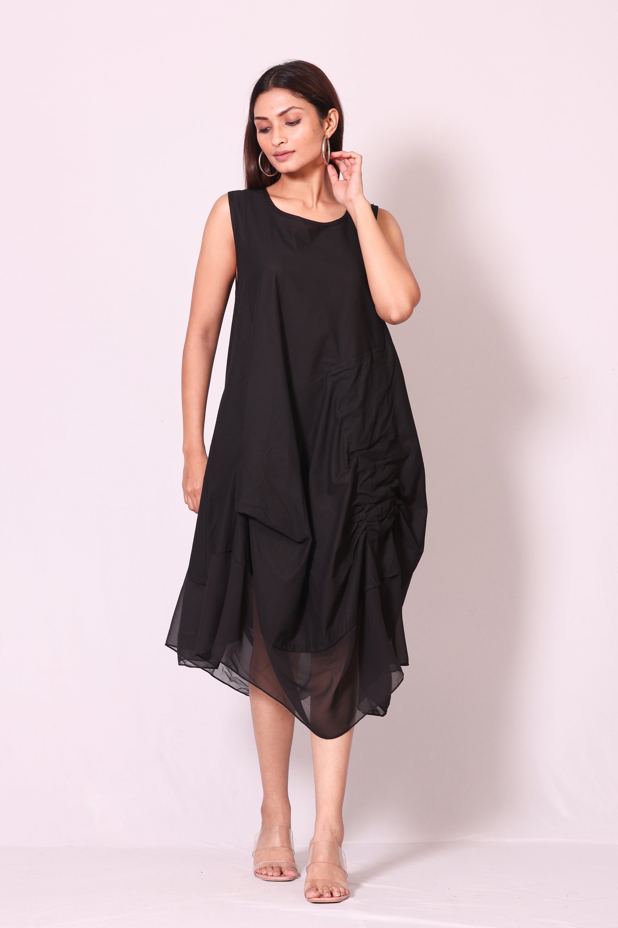 Gathered Drape Dress