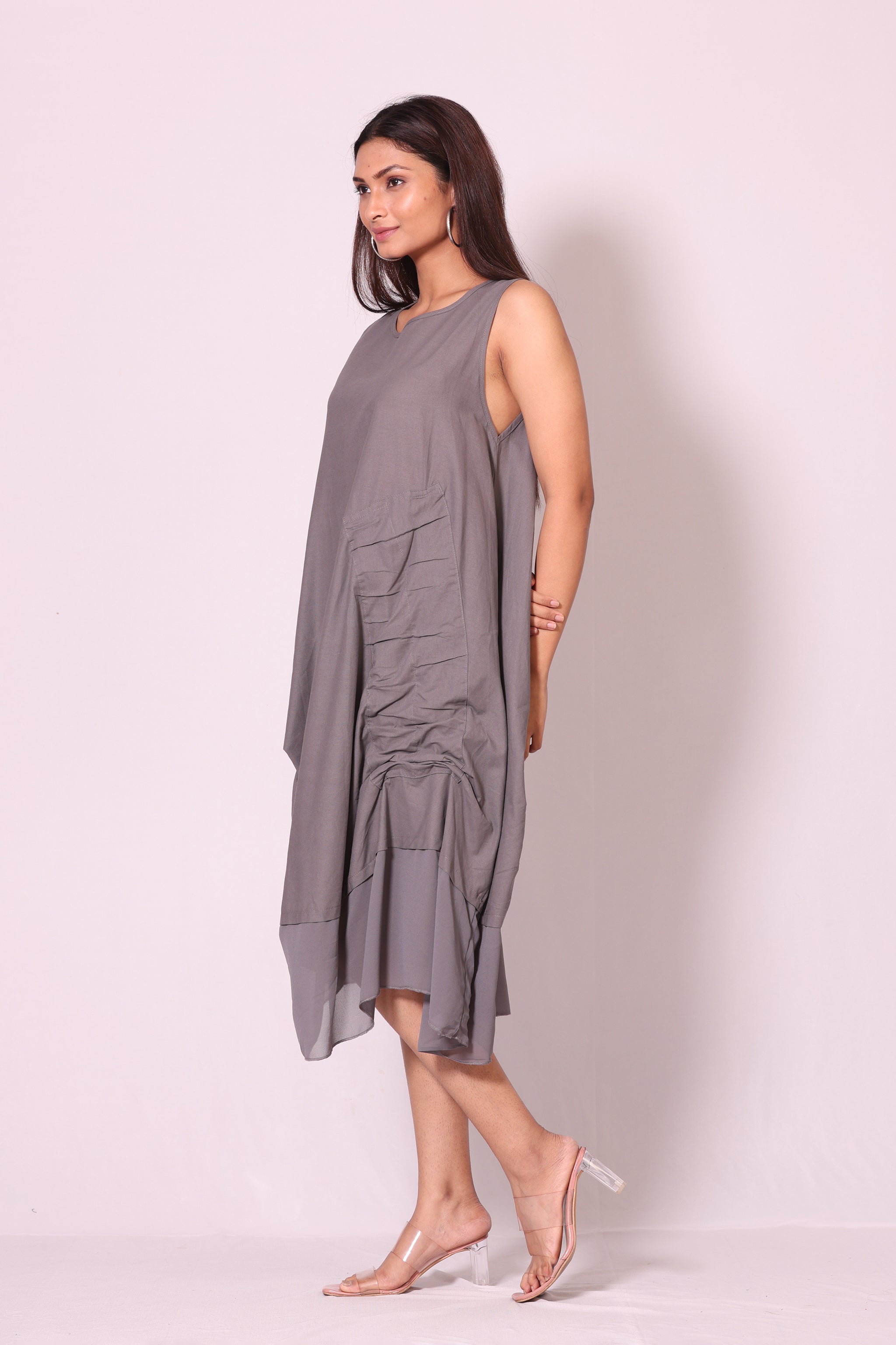 Gathered Drape Dress