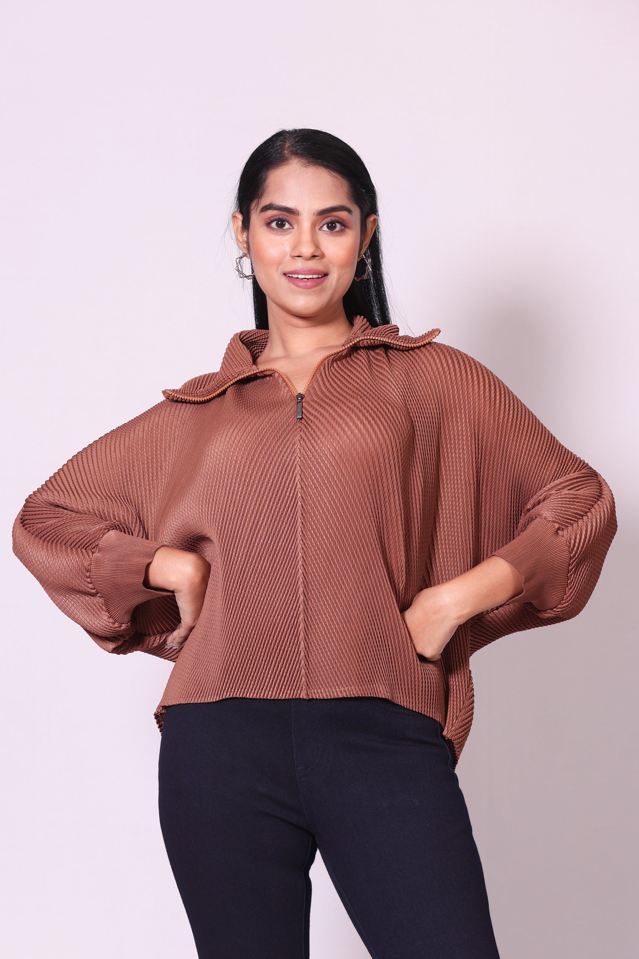 Pleat Zip Shirt