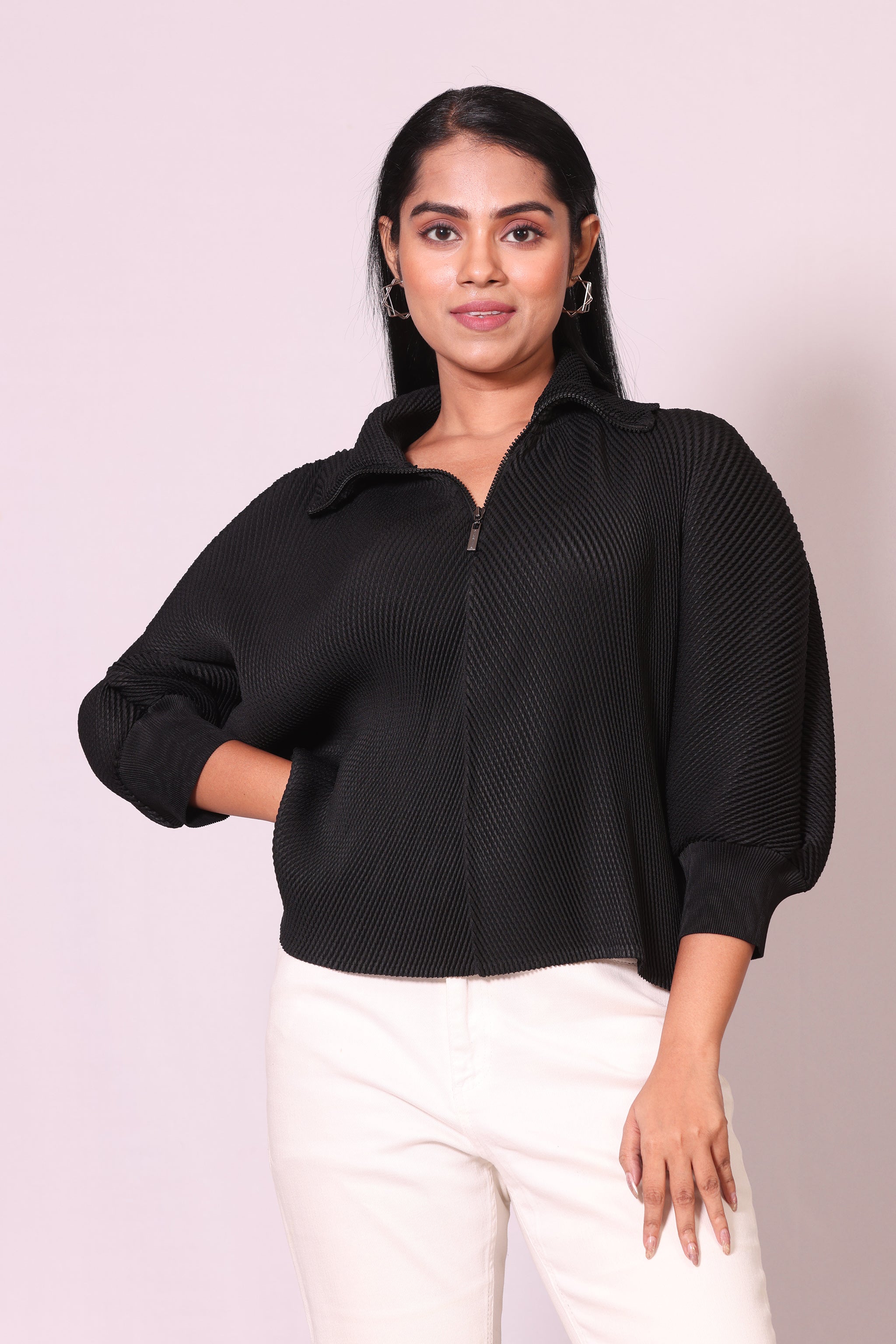 Pleat Zip Shirt