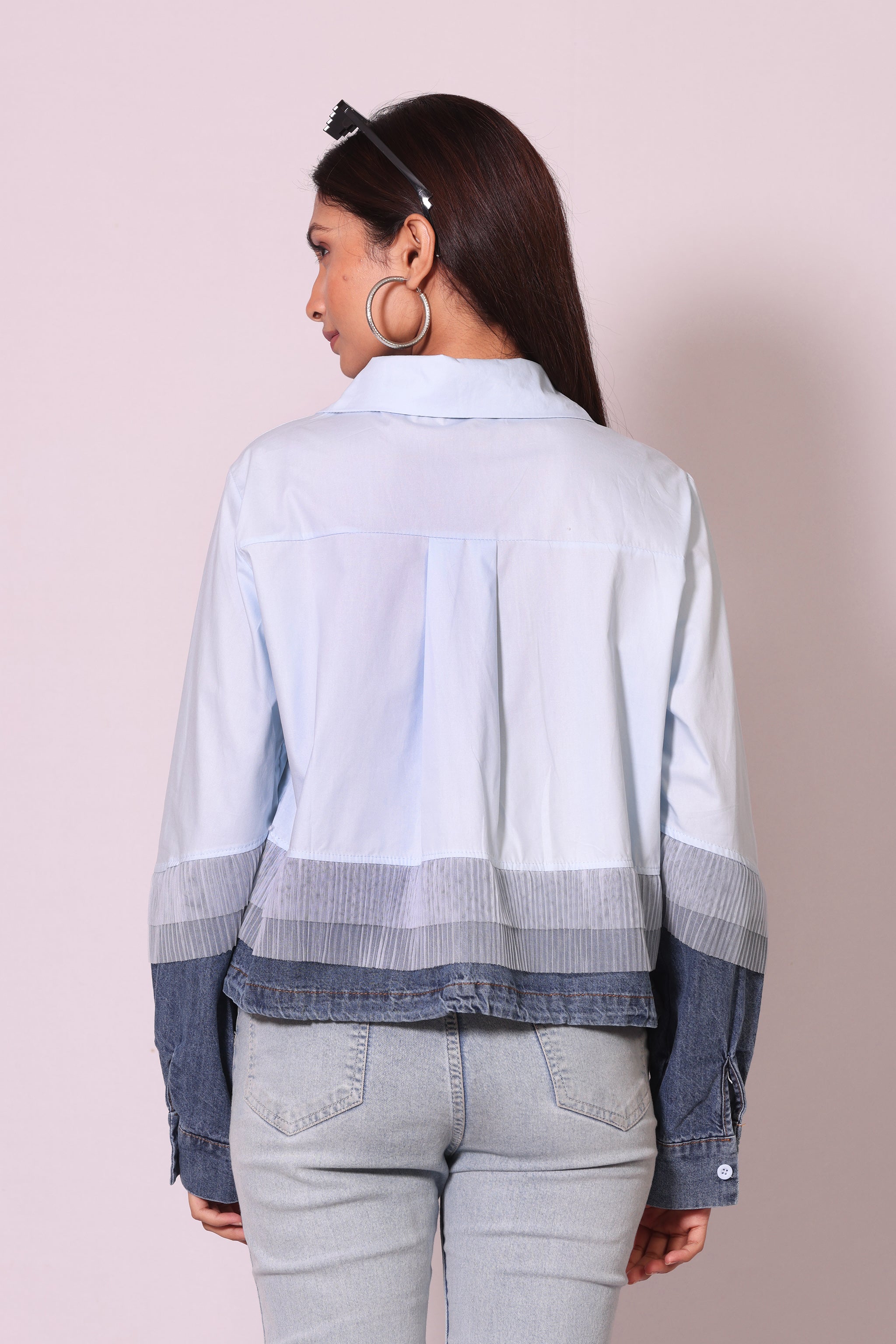 Denim Pleat Shirt
