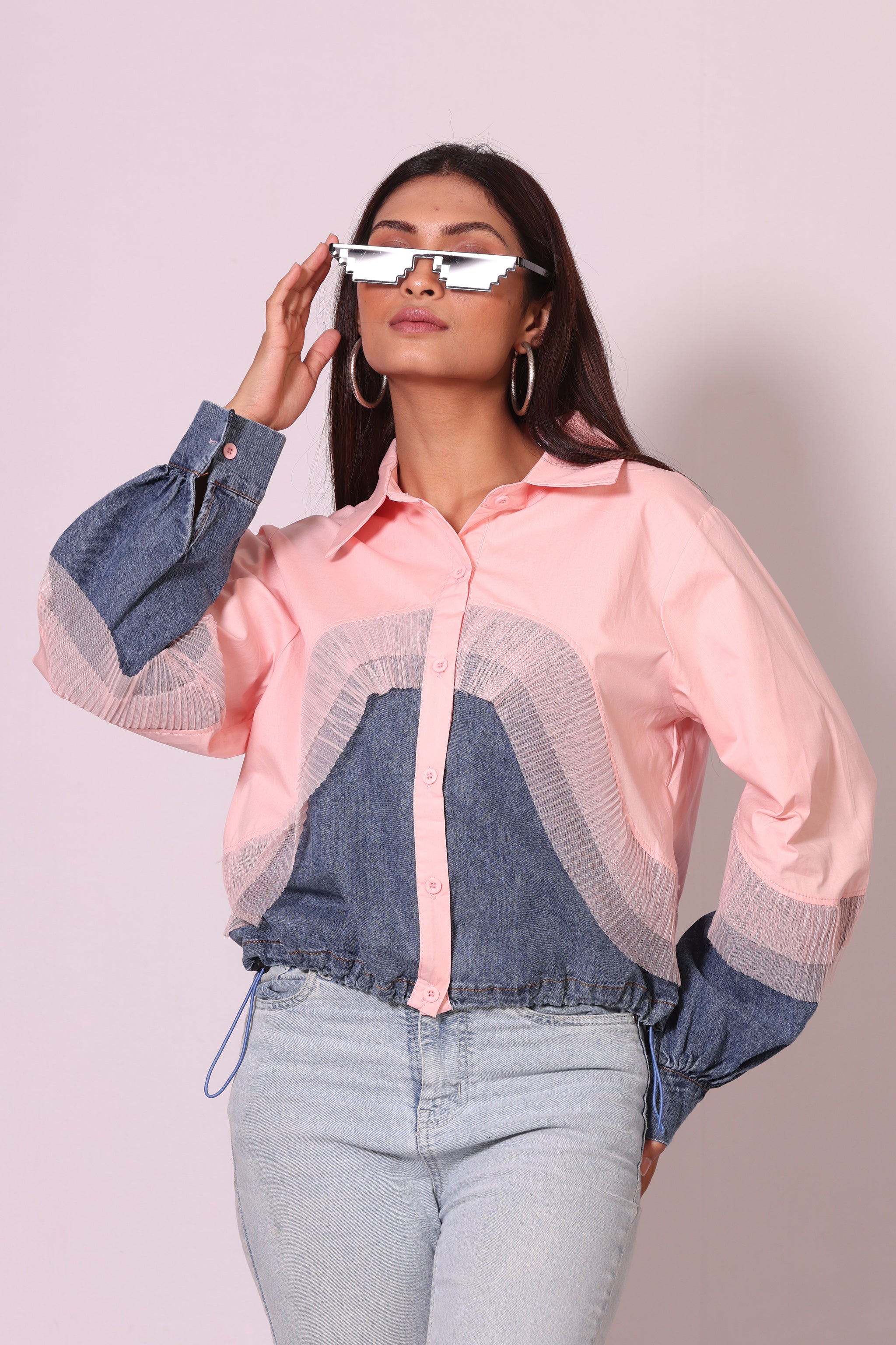 Denim Pleat Shirt