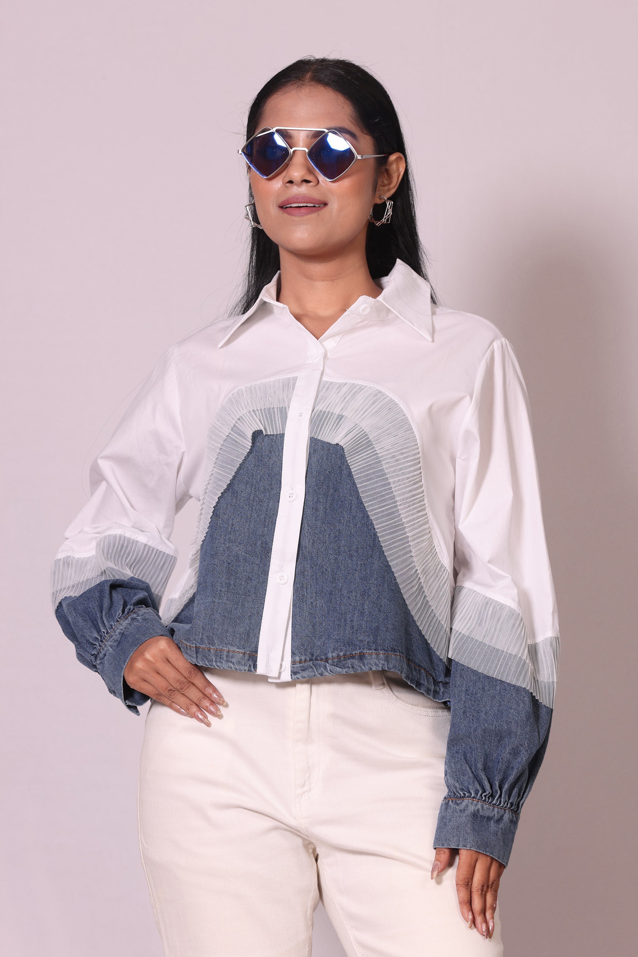 Denim Pleat Shirt