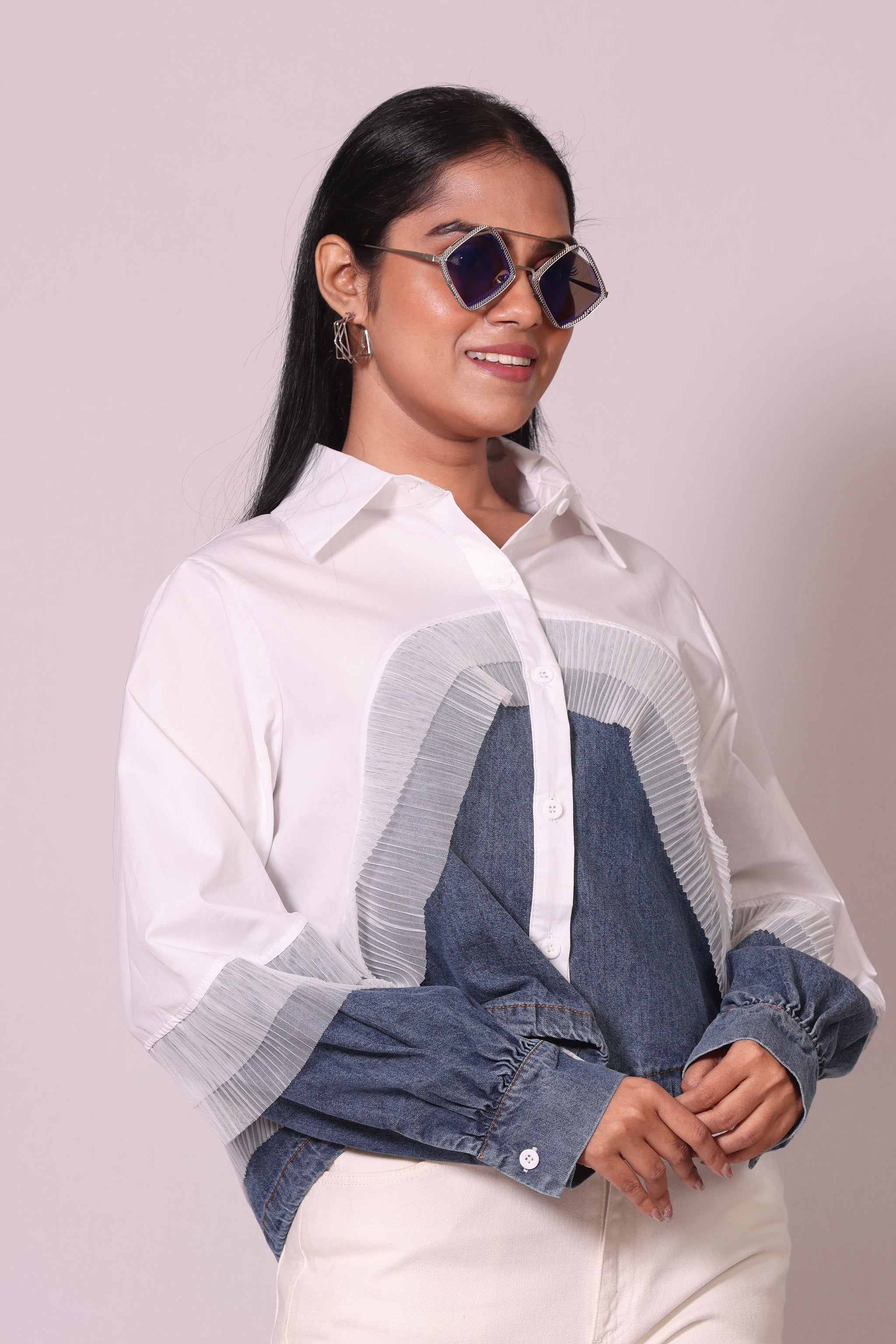 Denim Pleat Shirt