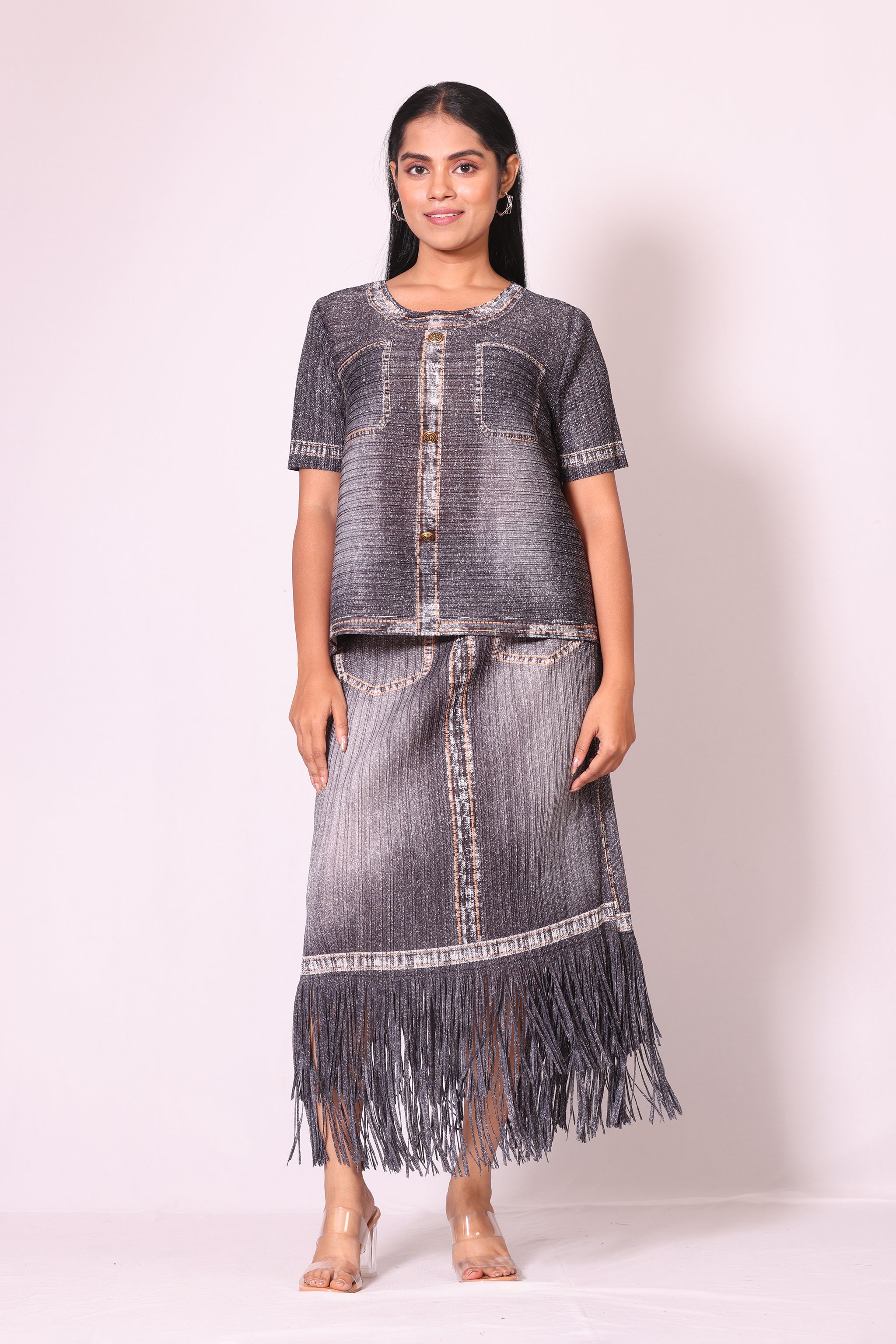 Smoky Wash Skirt Set