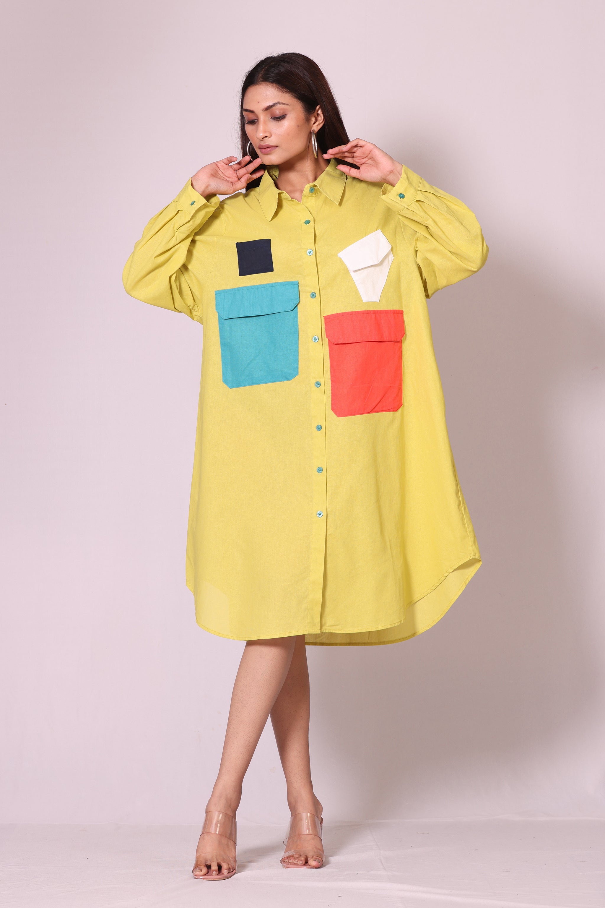 Patchwork Pocket Dress