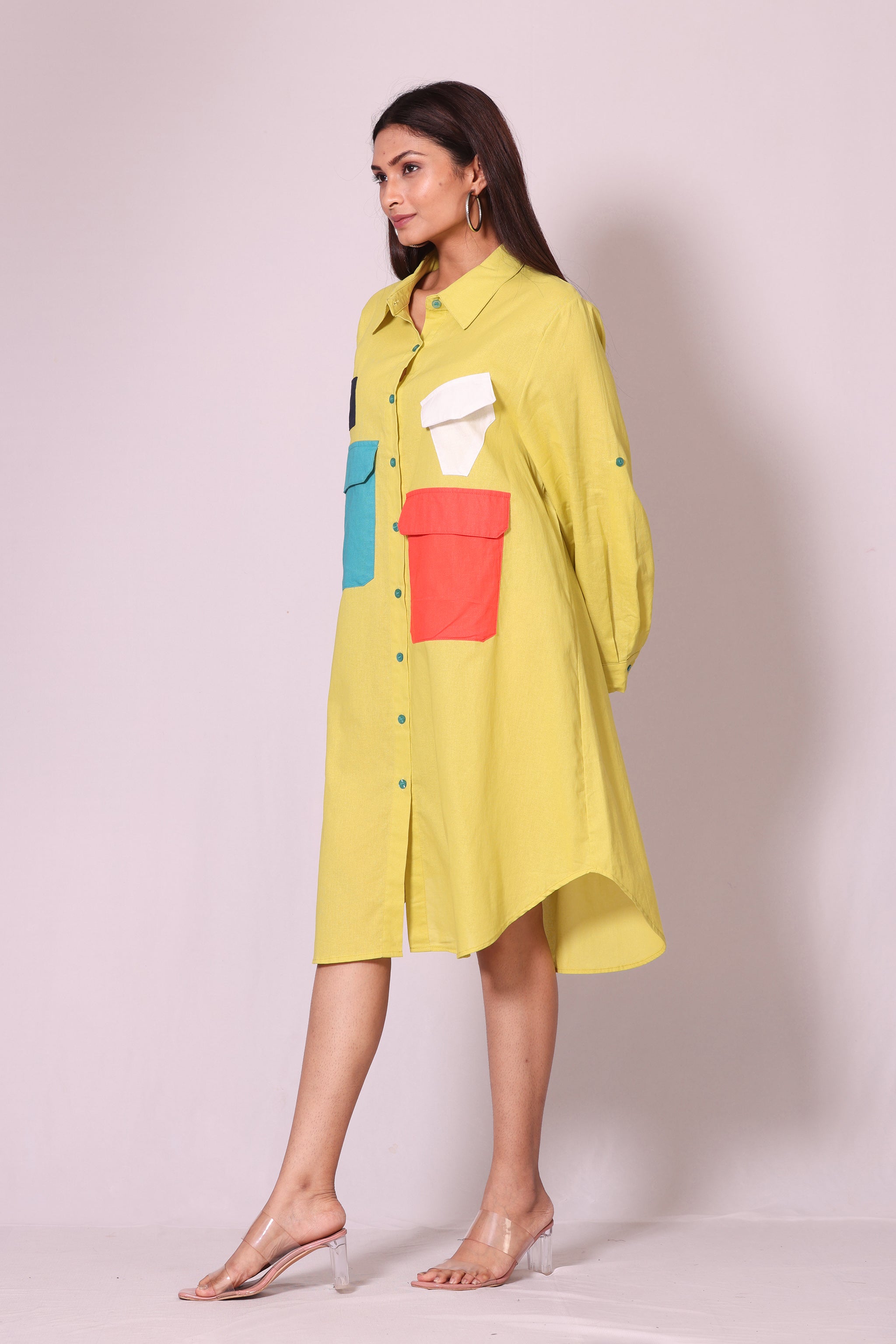 Patchwork Pocket Dress
