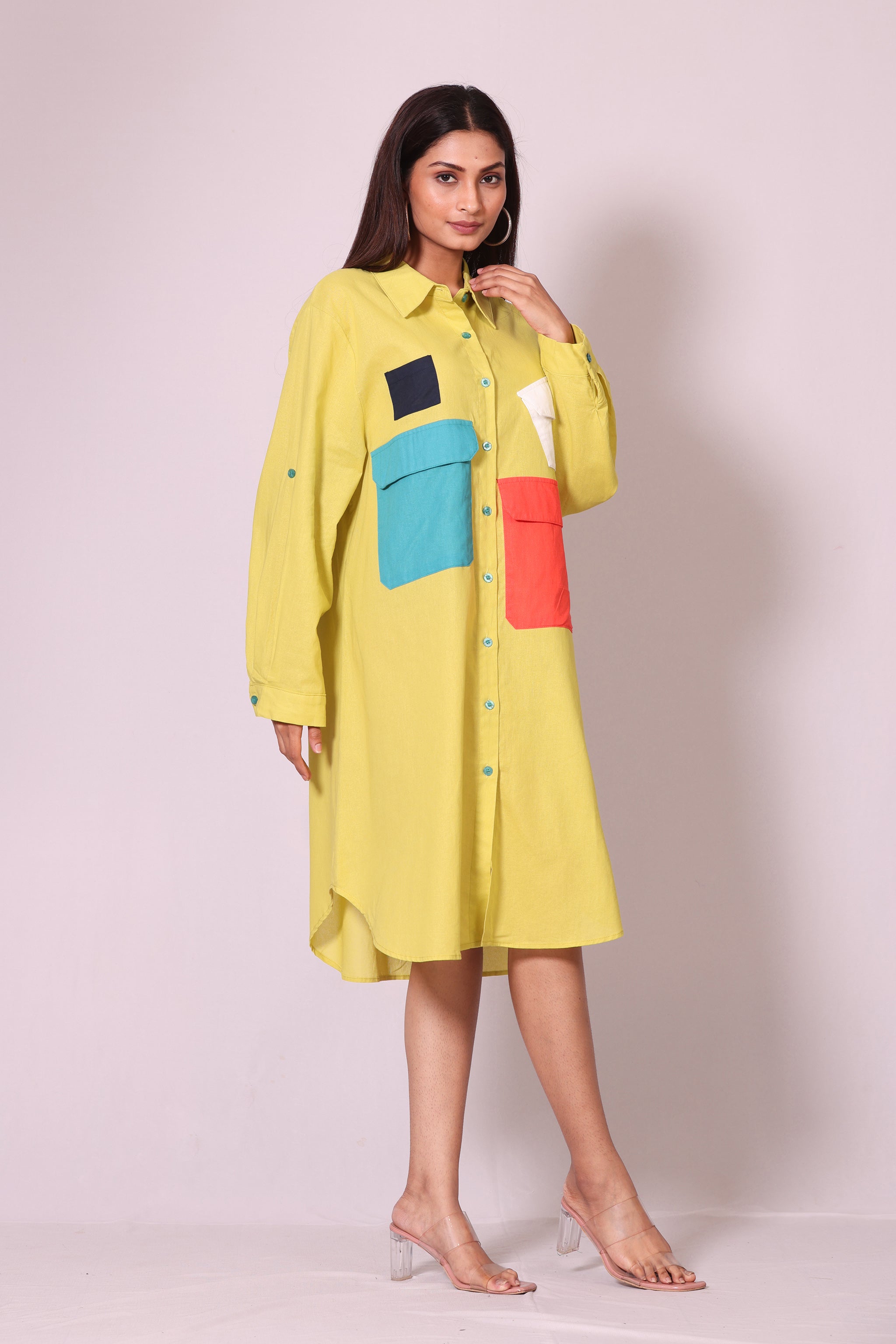 Patchwork Pocket Dress