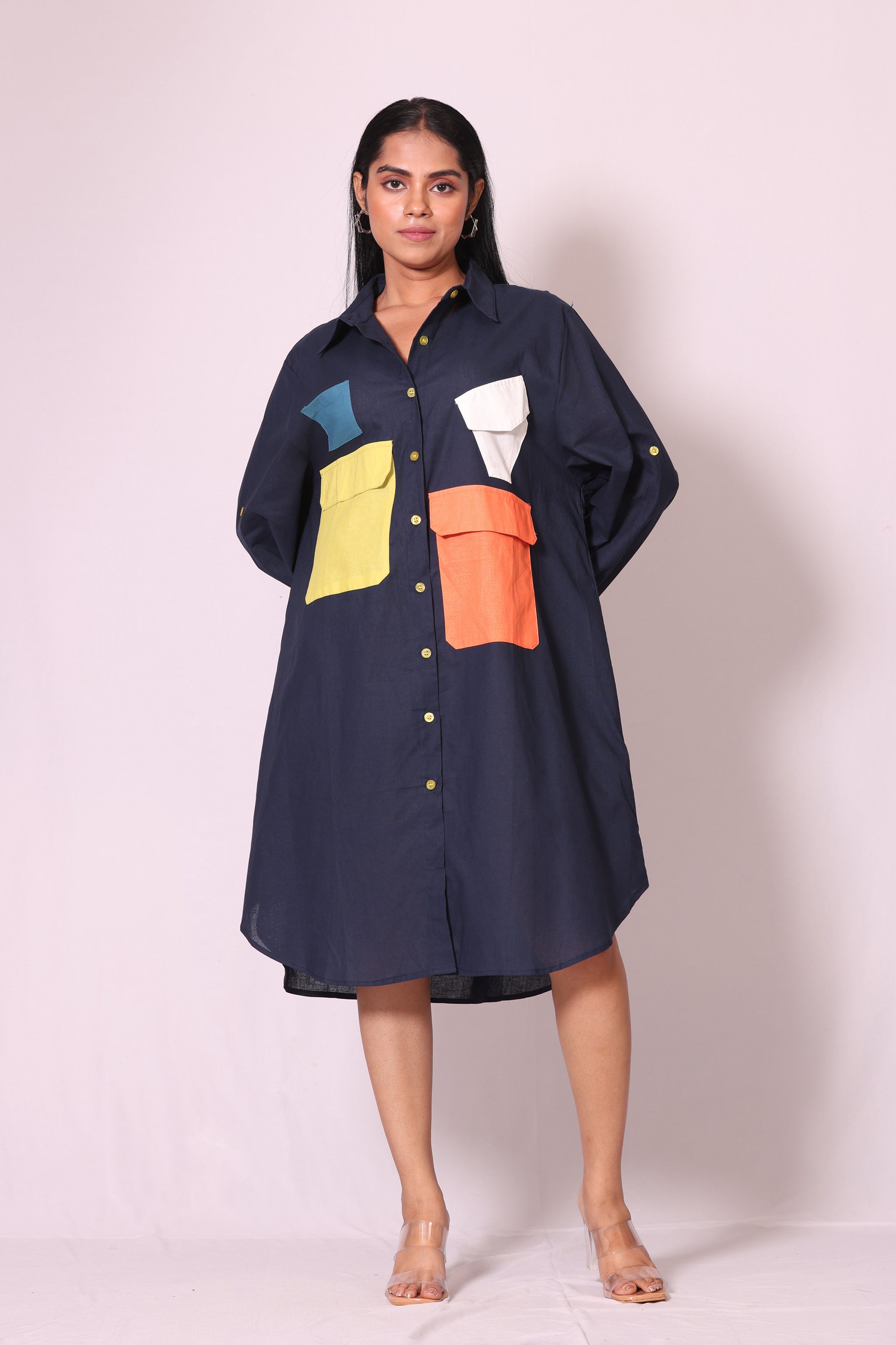 Patchwork Pocket Dress