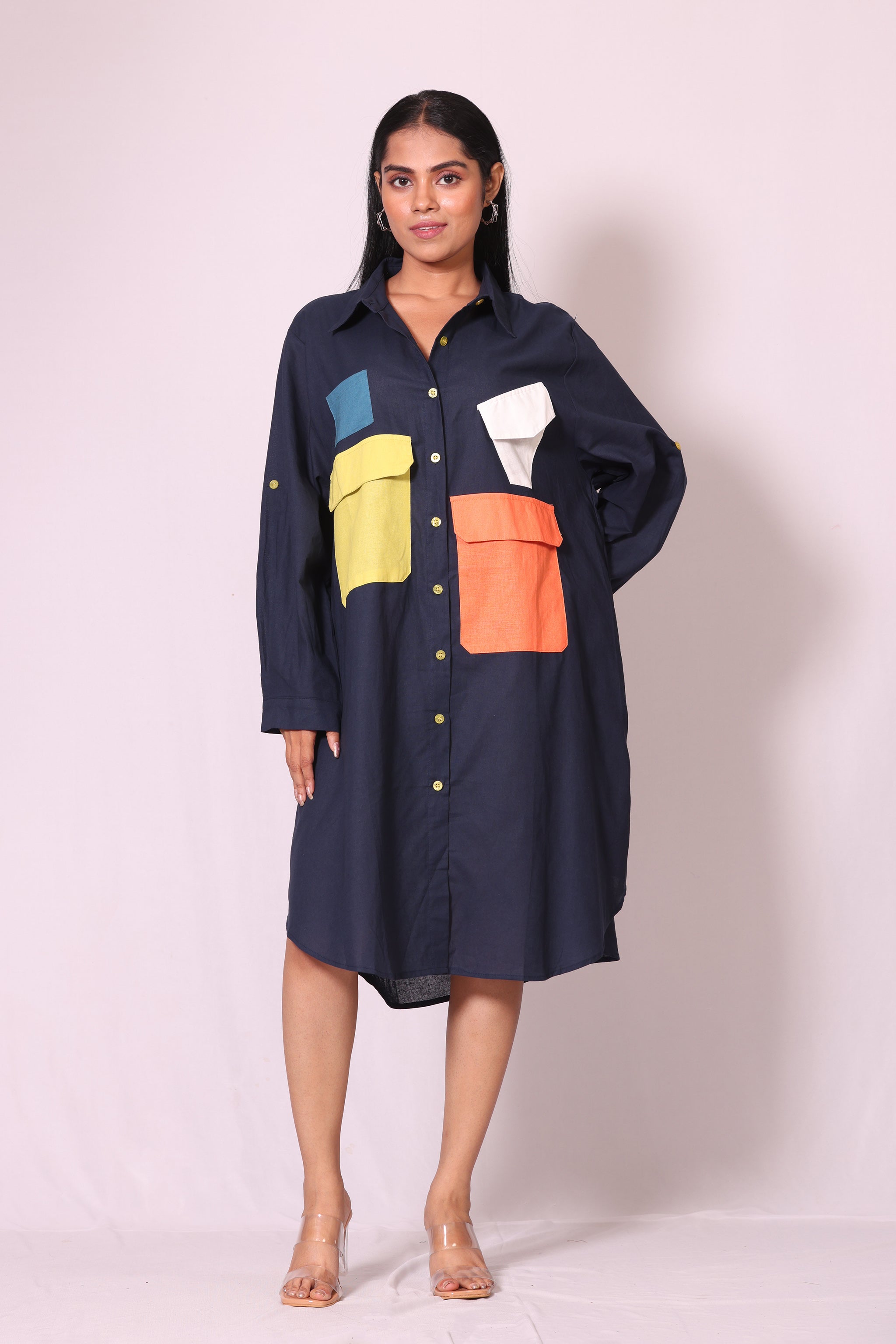 Patchwork Pocket Dress