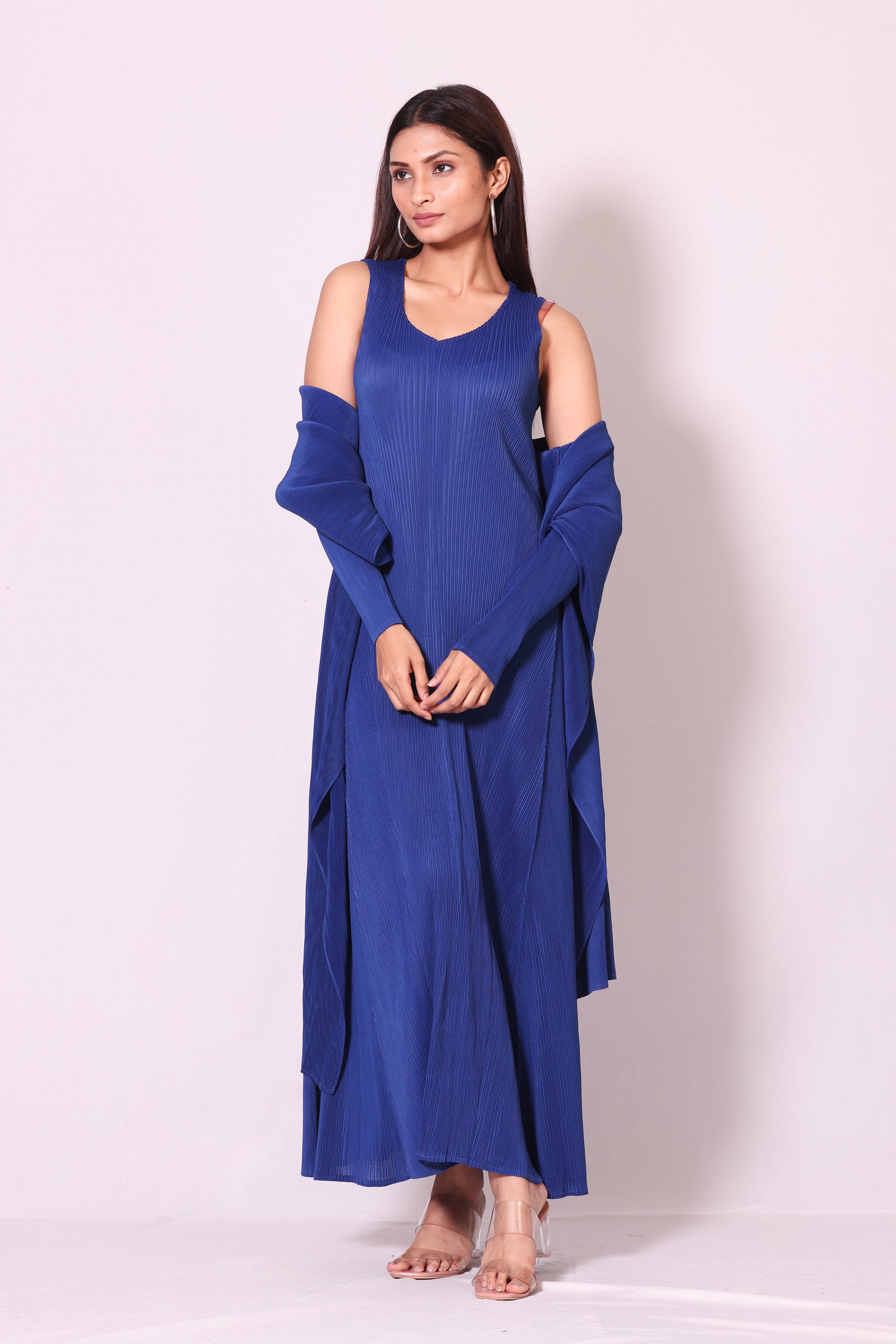 Crinkled Dress with Jacket