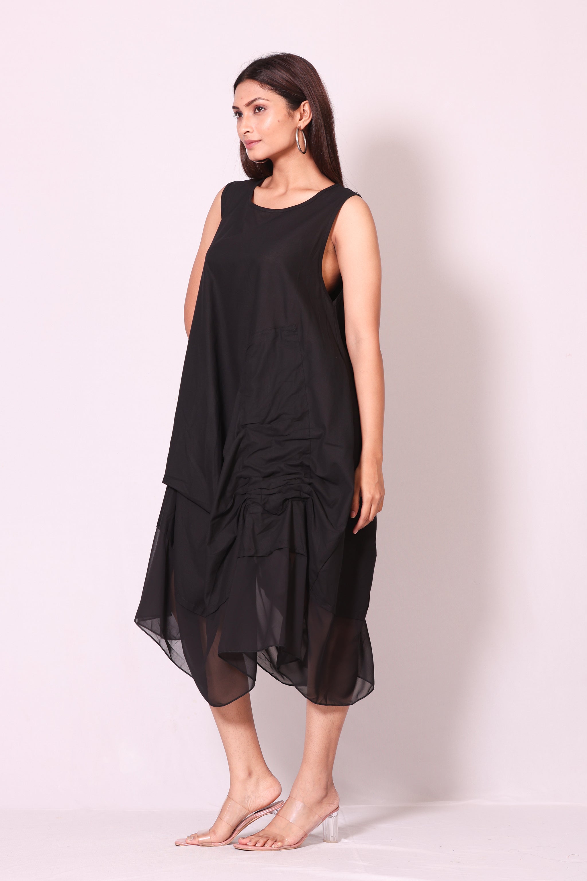 Gathered Drape Dress