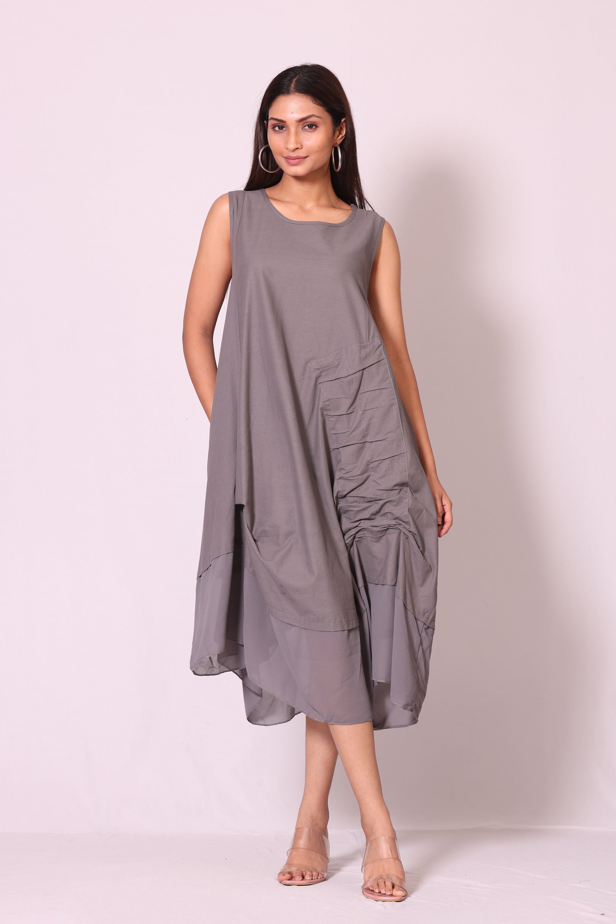 Gathered Drape Dress