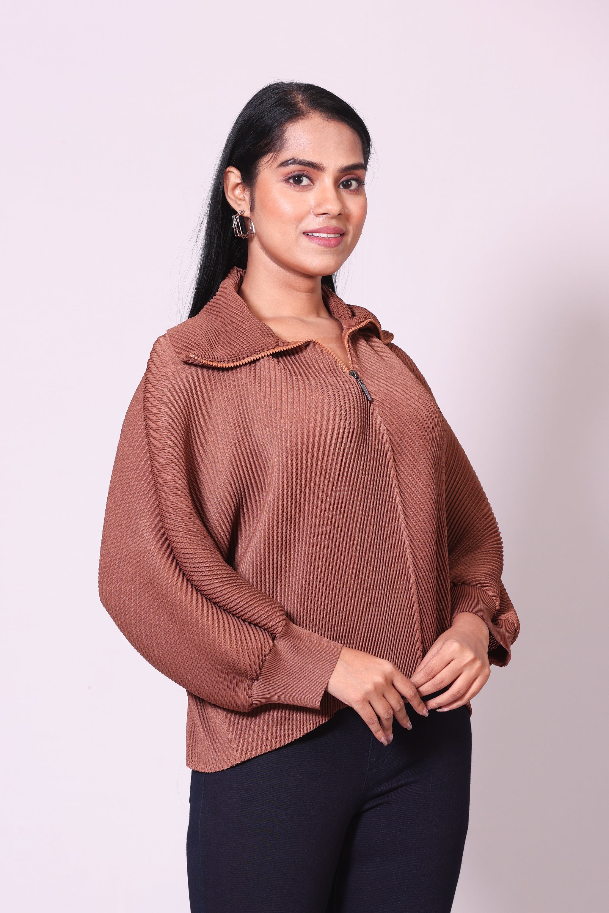 Pleat Zip Shirt