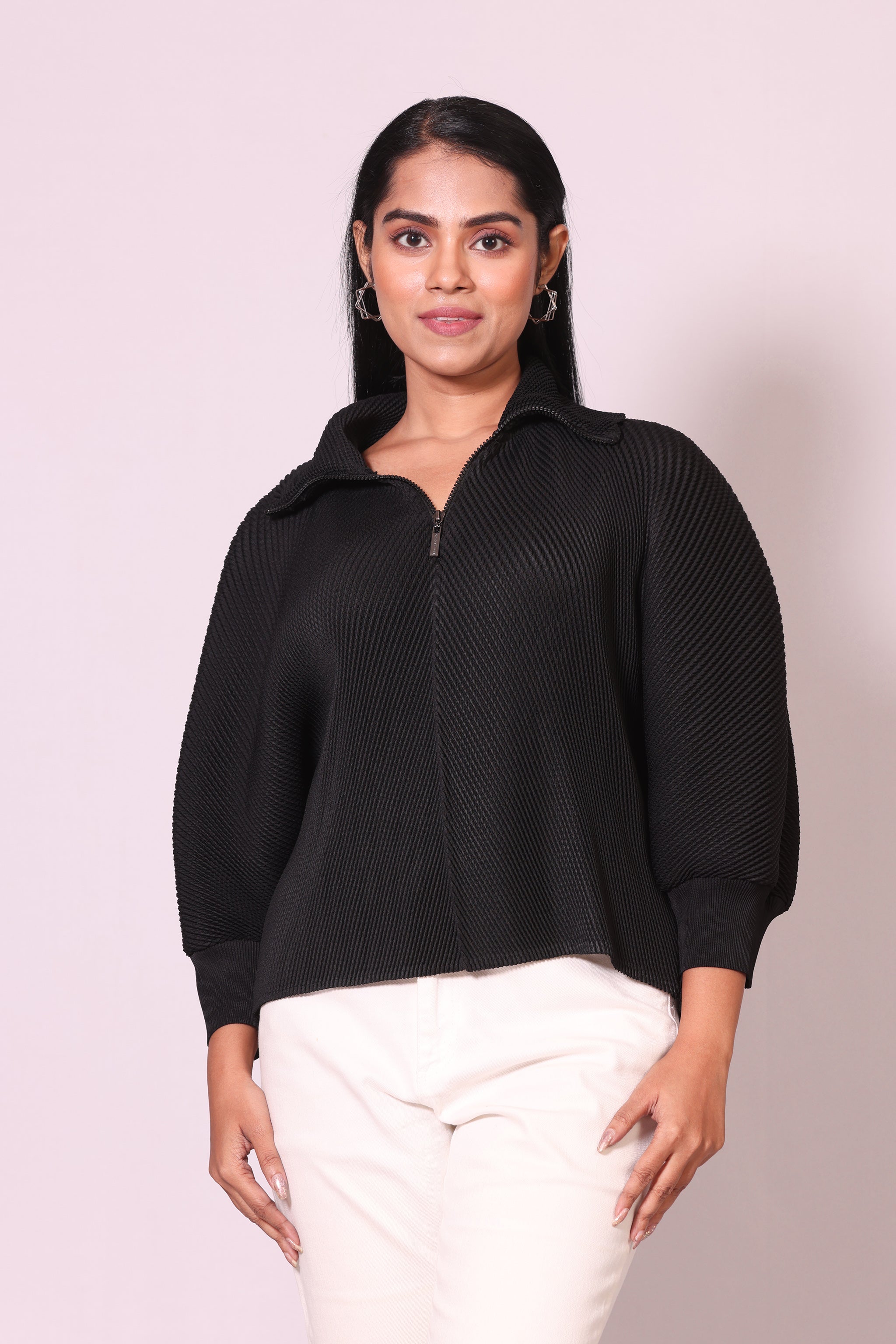 Pleat Zip Shirt