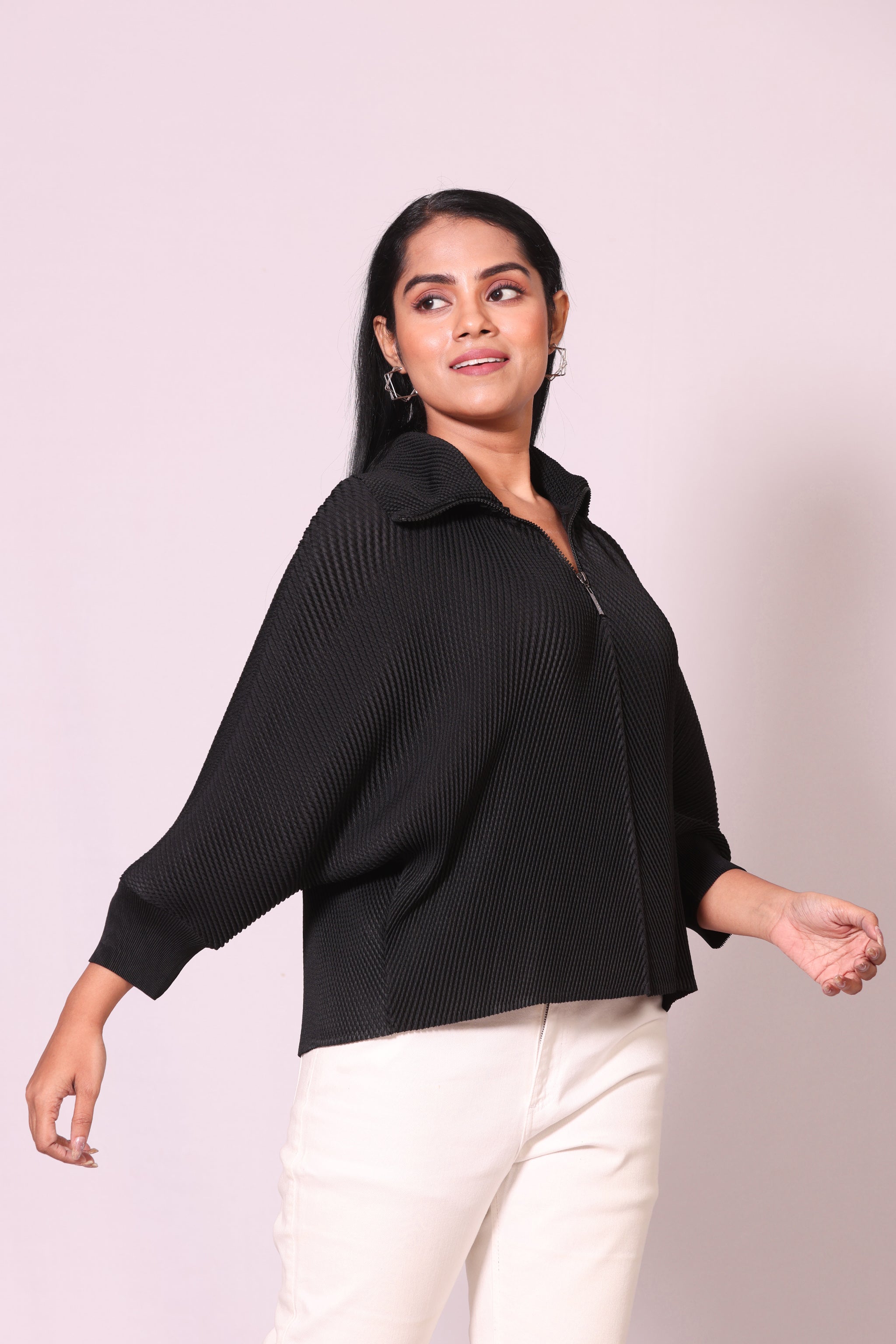 Pleat Zip Shirt