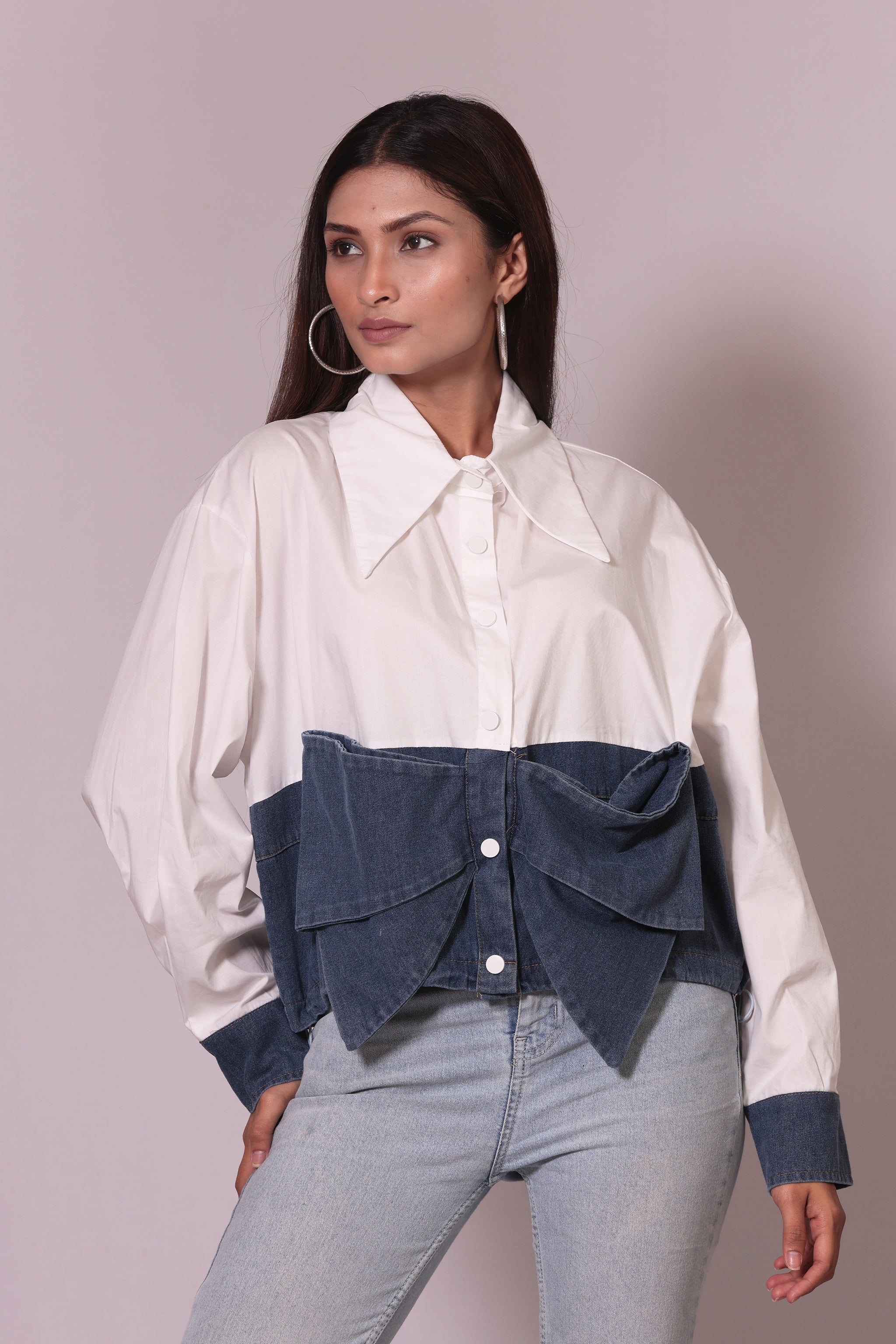 Denim Bow Shirt