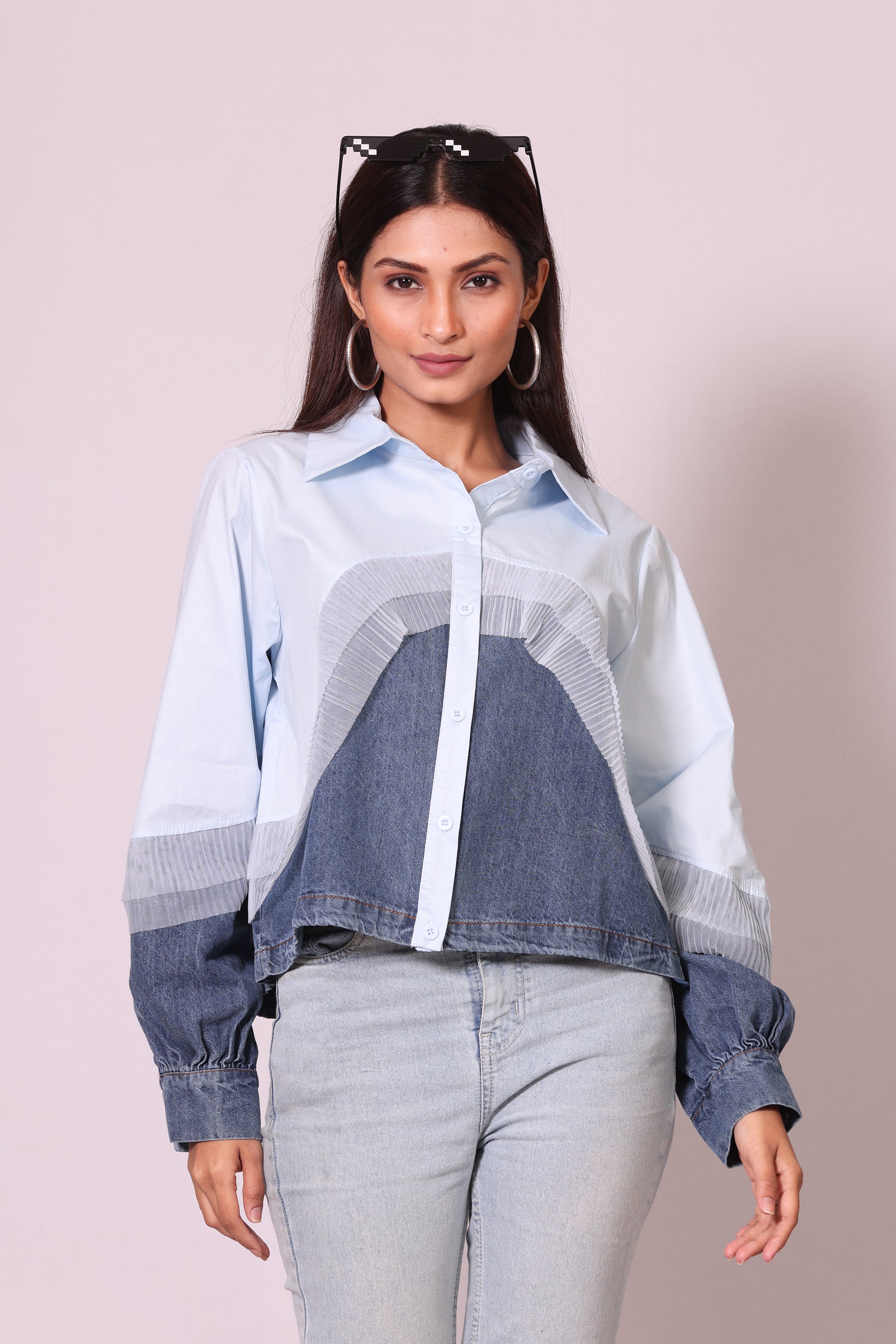 Denim Pleat Shirt