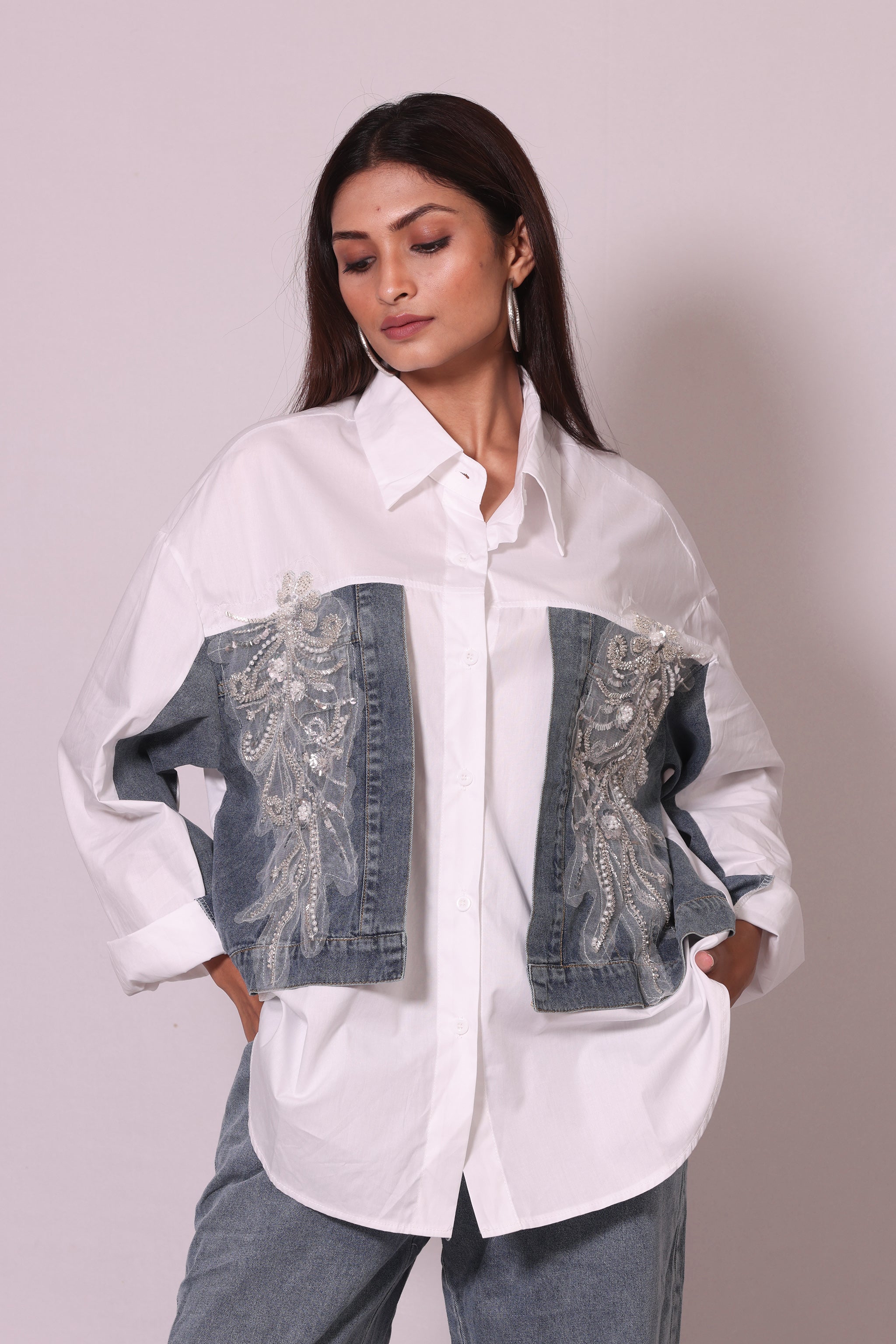 Denim Embroidery Coord Set