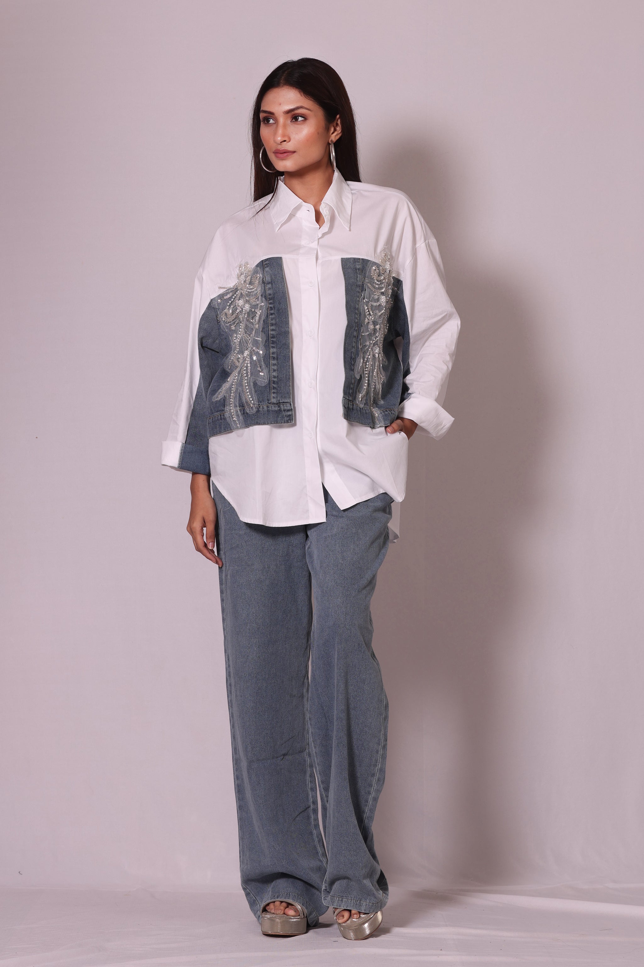 Denim Embroidery Coord Set