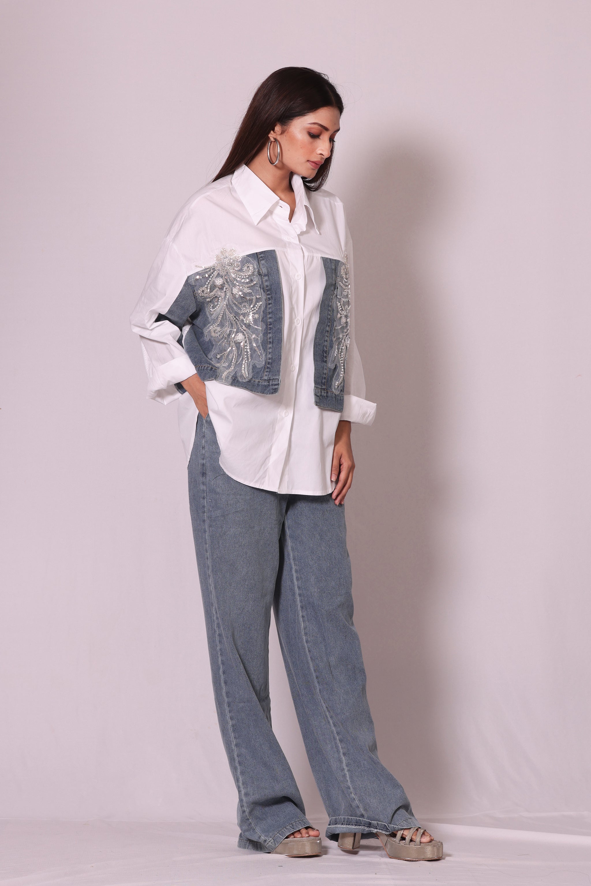 Denim Embroidery Coord Set