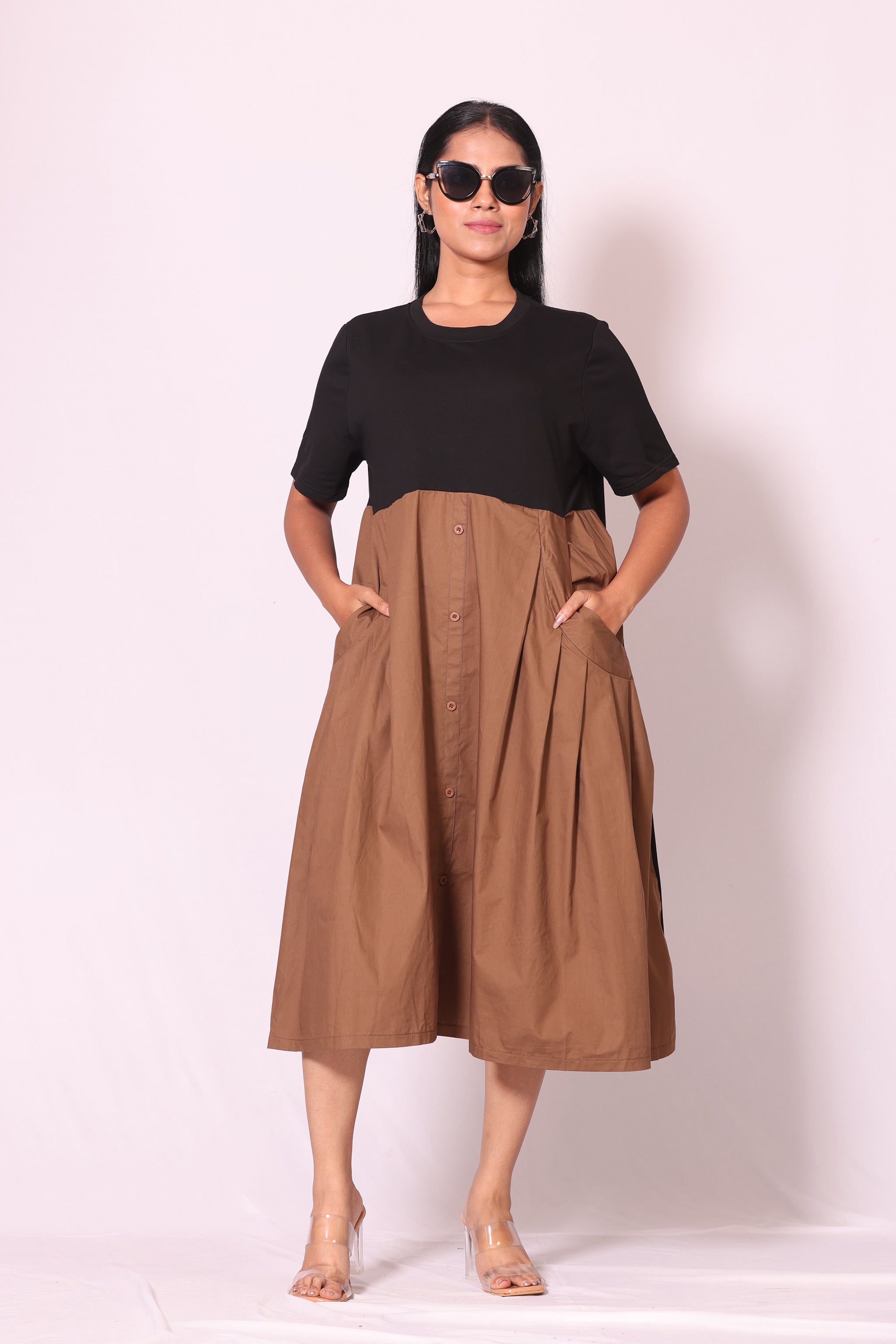 Dual Tone Pocket Dress