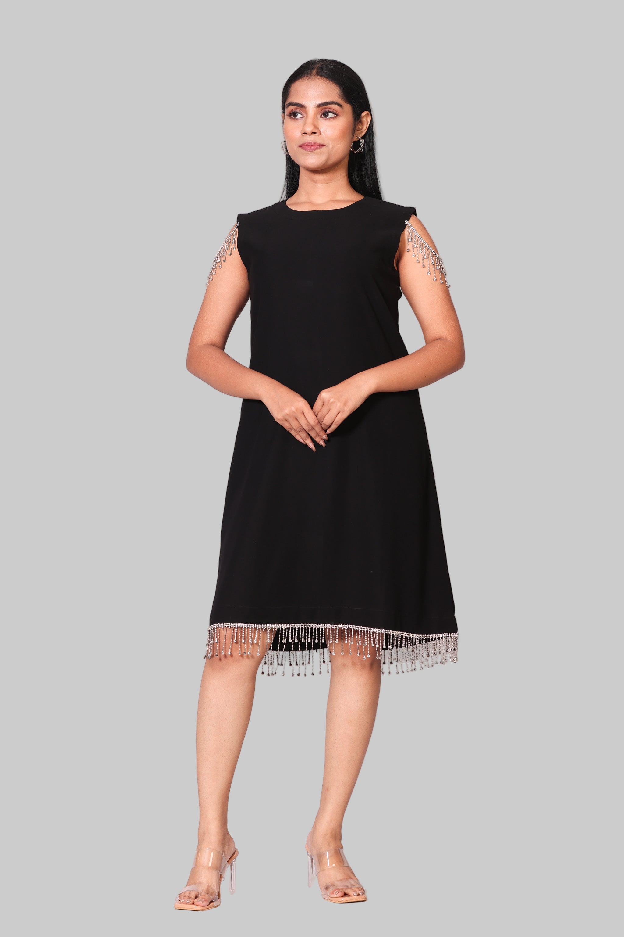 Shimmer Sleeves Dress