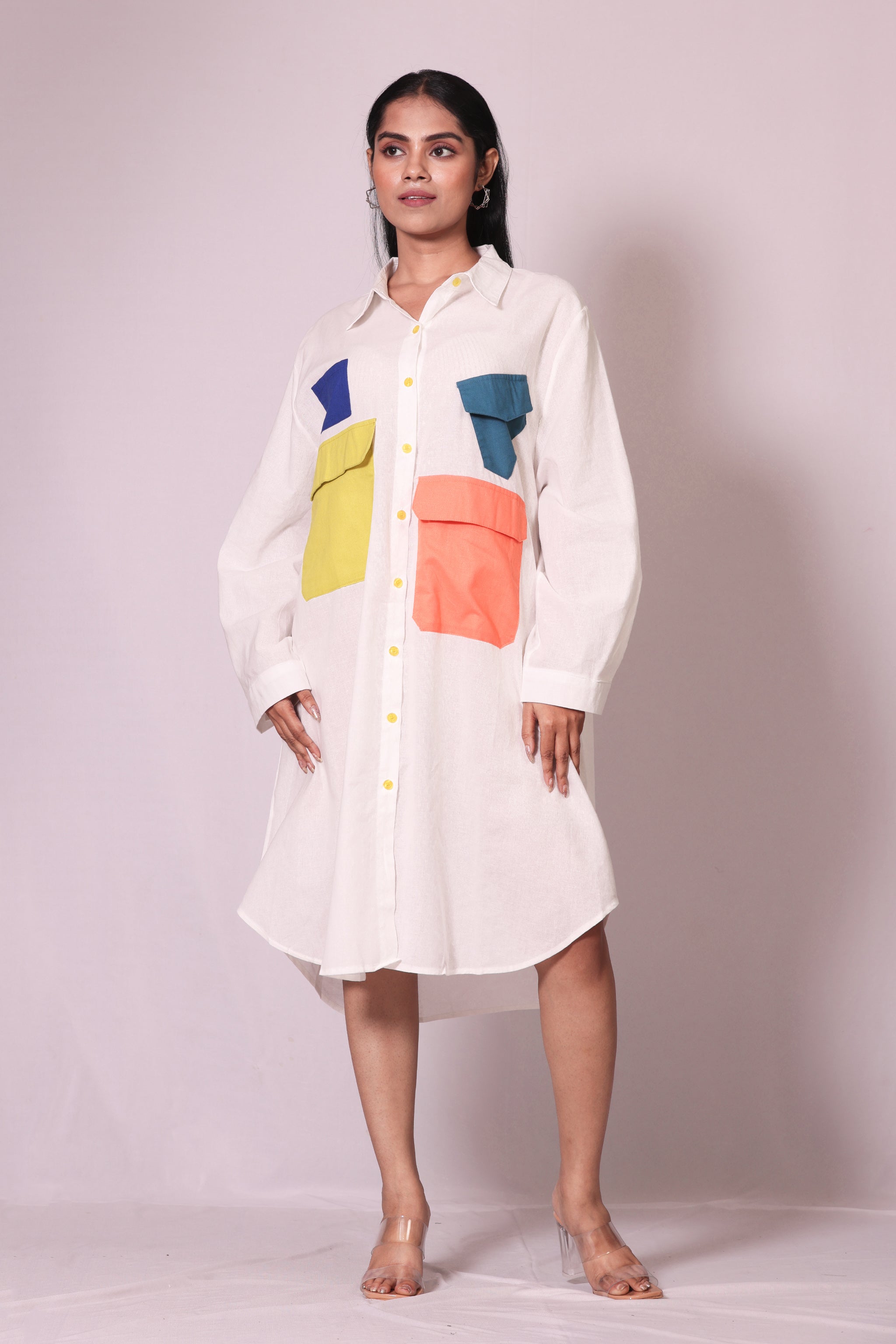 Patchwork Pocket Dress