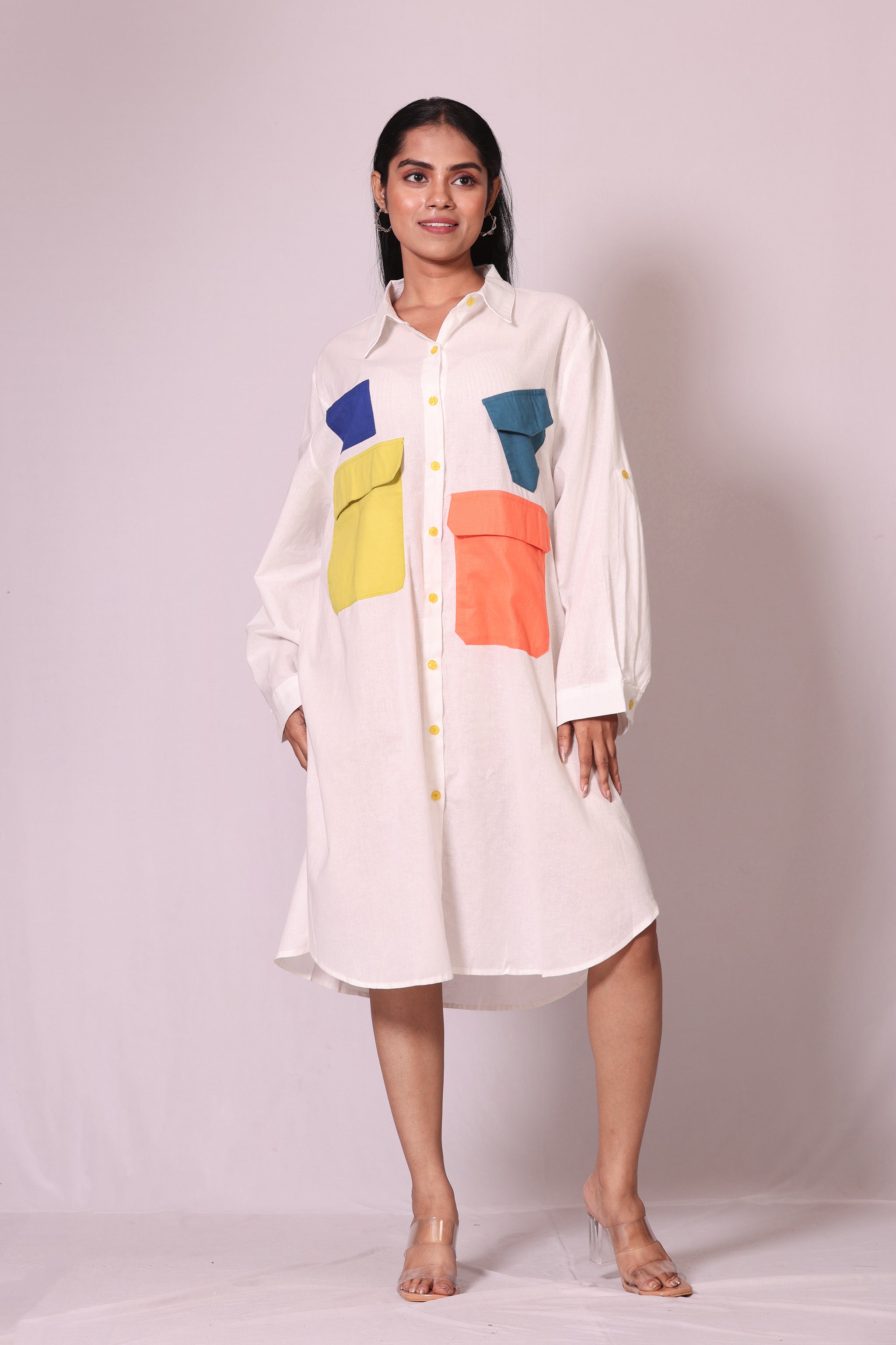 Patchwork Pocket Dress